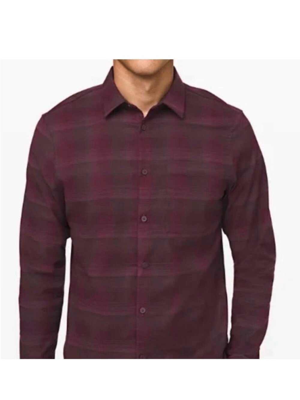 lululemon Masons Peak Flannel Shirt Maroon Plaid Men’s Medium